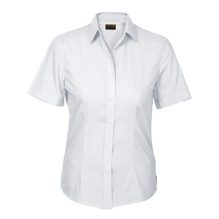 Ladies Basic Poly Cotton Blouse Short Sleeve