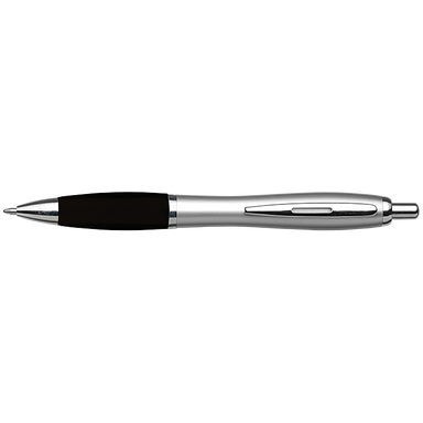 BP30111 - Silver Barrel Curved Design Ballpoint Pen with