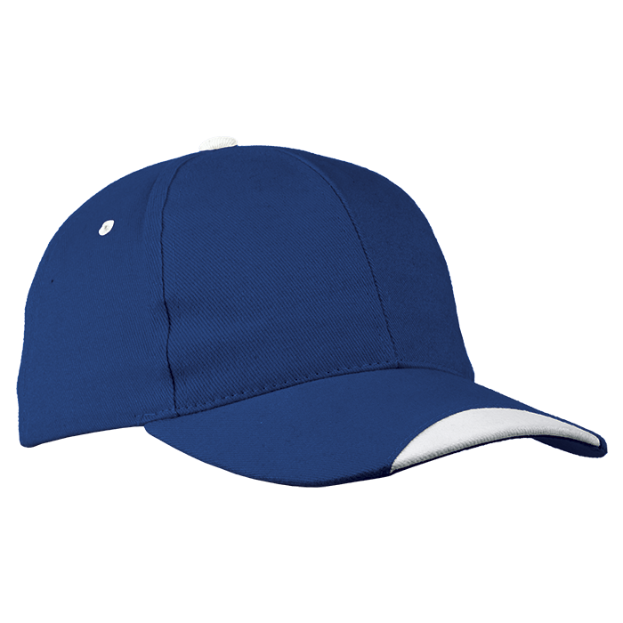 6 Panel Kingsley Cap  Royal/White / STD / Last Buy -
