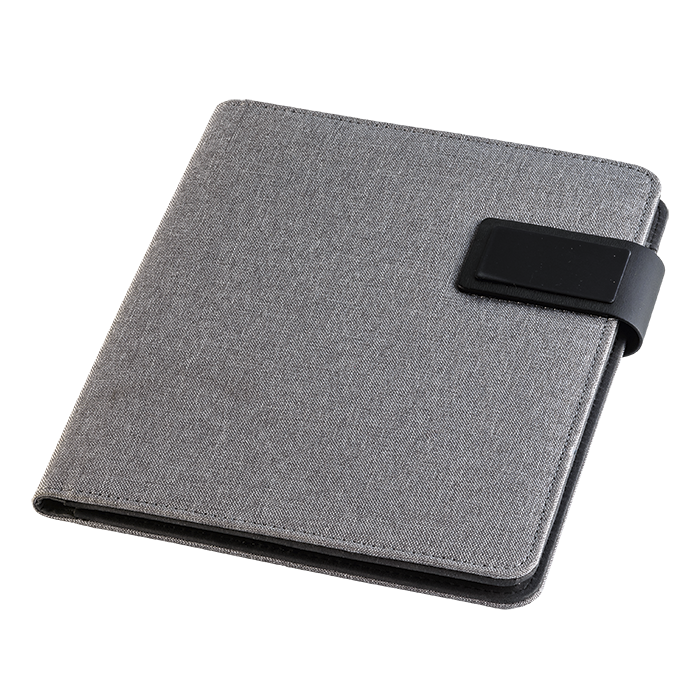 BF0105 - Melange A5 Folder with Strap Grey / STD / Last Buy - Folders