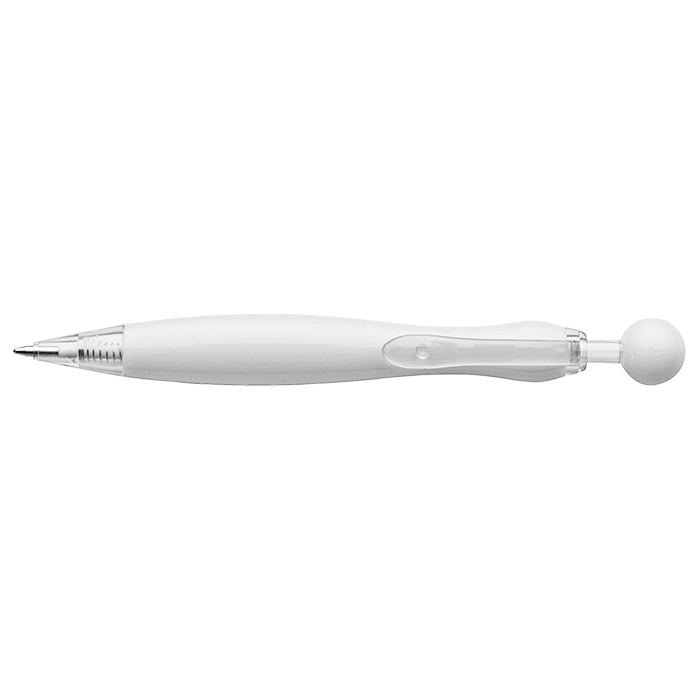Curved Ballpoint Pen with Ball Plunge Mechanism White / STD / Last Buy - Writing Instruments