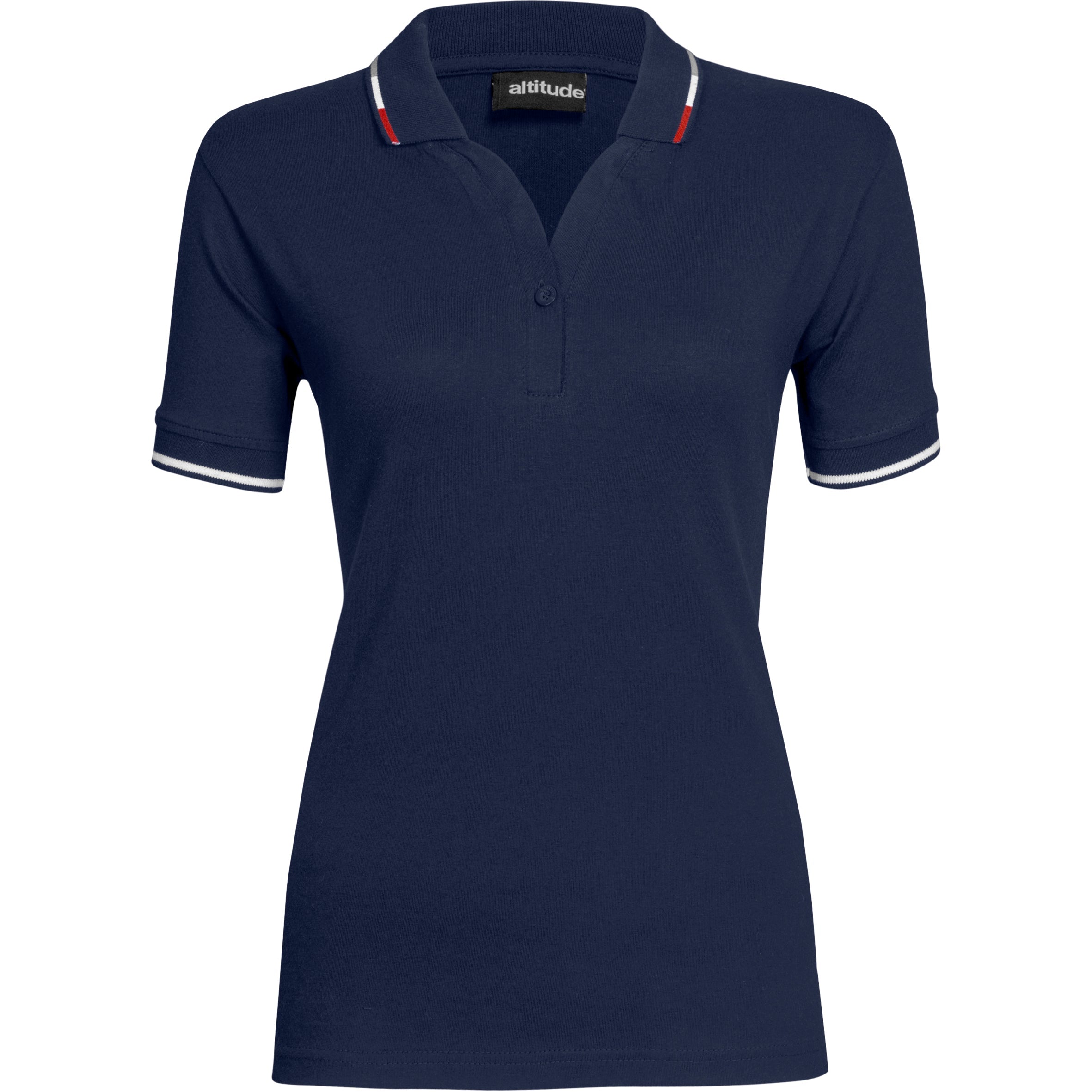 Ladies Ash Golf Shirt - White 2XL / Navy / N