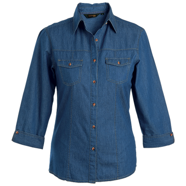Ladies Denver Denim Blouse  Dark / SML / Regular -