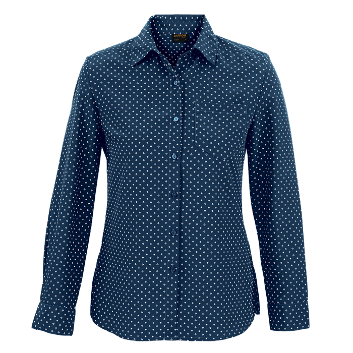 Ladies Donna Blouse Long Sleeve  Navy / SML / Last