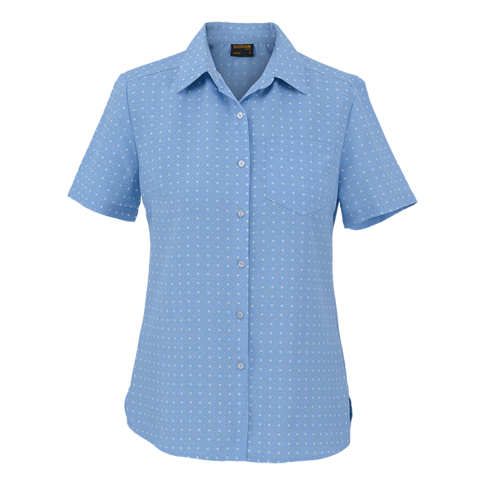 Ladies Donna Blouse Short Sleeve  Dusk Blue / SML /