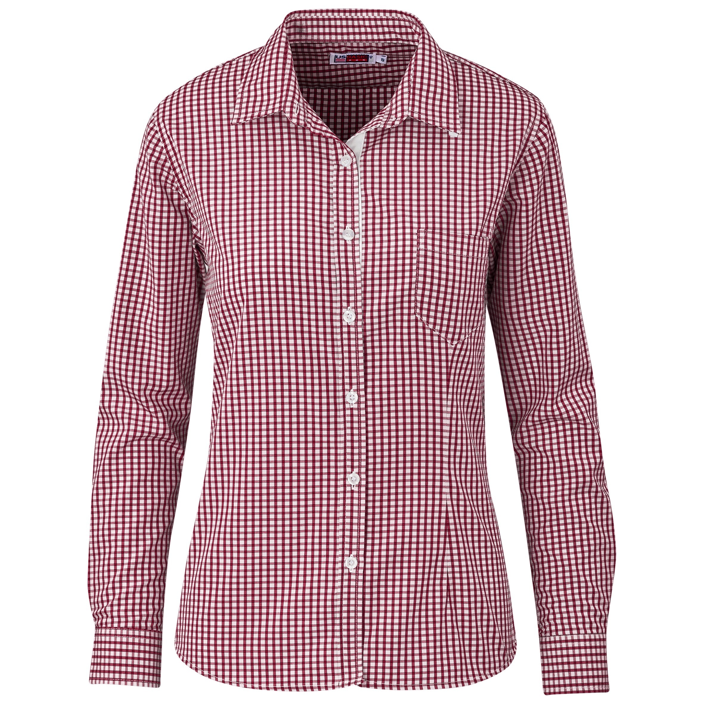 Ladies Long Sleeve Kenton Shirt - Red L / R