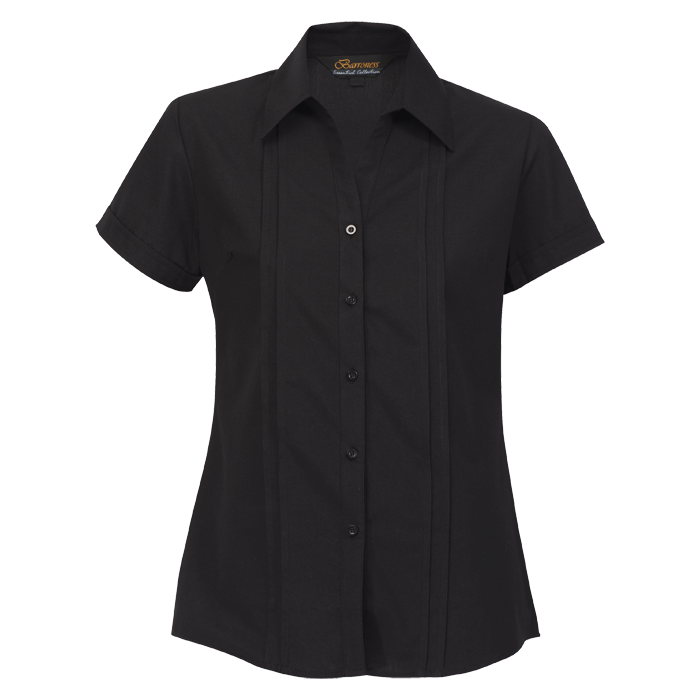 Ladies Vogue Blouse Short Sleeve Black / SML / Last