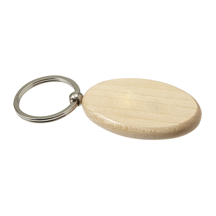 Oval Wooden Keychain Brown / STD / Regular - Keychains