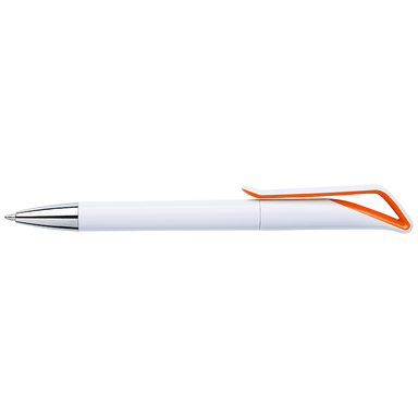 White Barrel Geometric Swan Shaped Ballpoint Pen Orange / STD / Last Buy - Writing Instruments