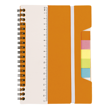A5 Notebook With Sticky Notes And Ruler Orange / STD / Last Buy - Notebooks