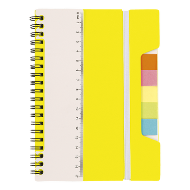 A5 Notebook With Sticky Notes And Ruler Yellow / STD / Last Buy - Notebooks