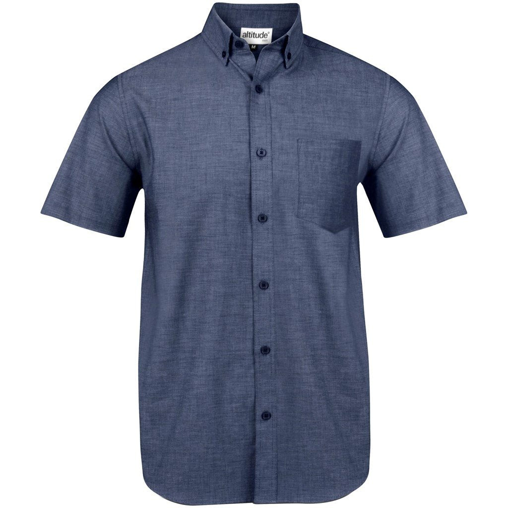 Mens Short Sleeve Viscount Shirt  - Navy
