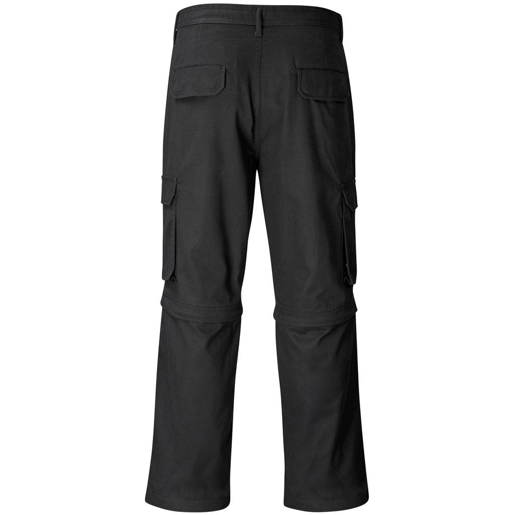 Mens Cargo Zip Off Pants  - Brown