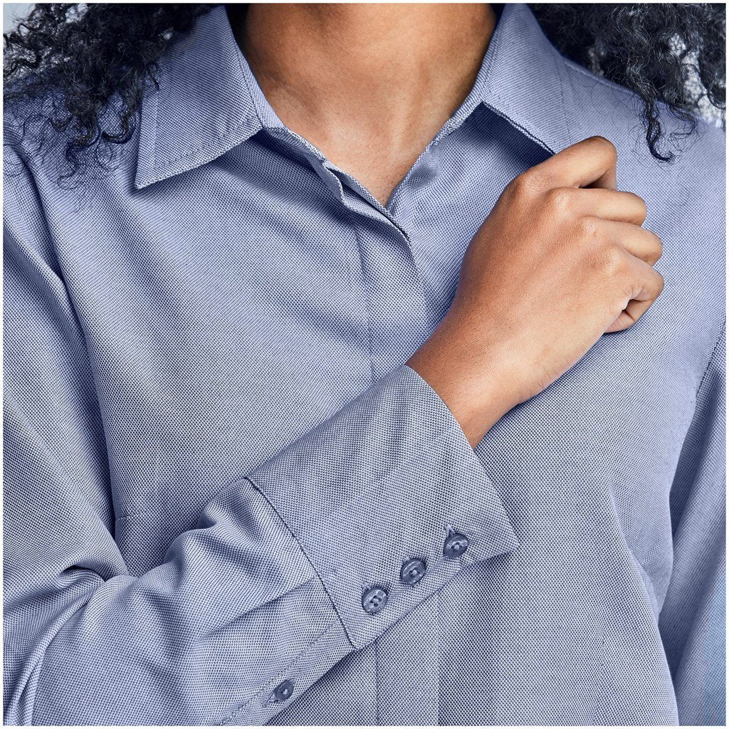 Ladies Long Sleeve Wallstreet Shirt - Blue