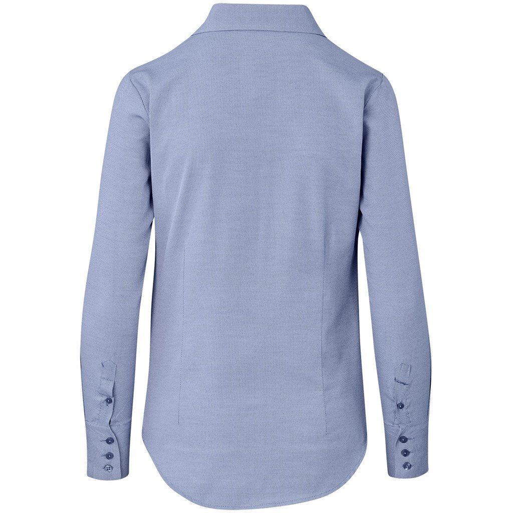 Ladies Long Sleeve Wallstreet Shirt - Blue