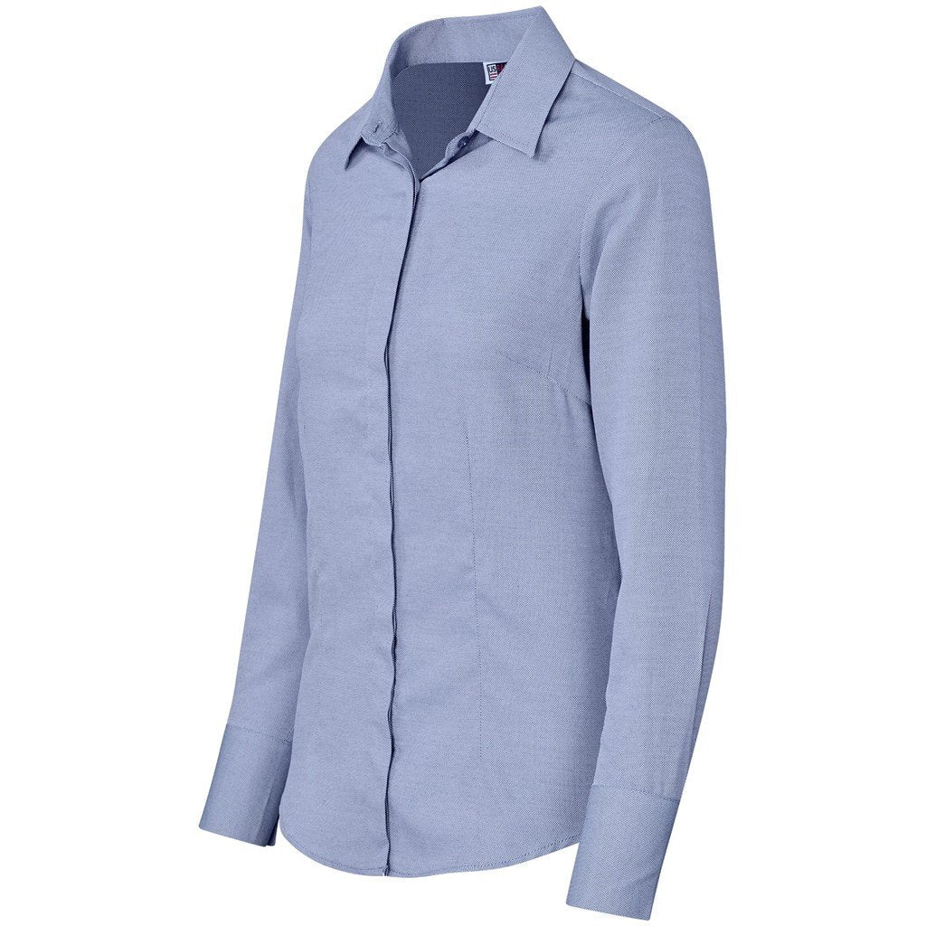 Ladies Long Sleeve Wallstreet Shirt - Blue