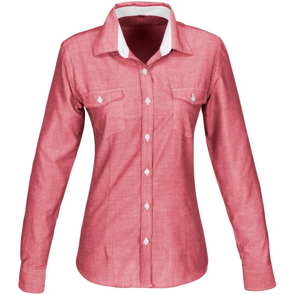Ladies Long Sleeve Windsor Shirt - Grey