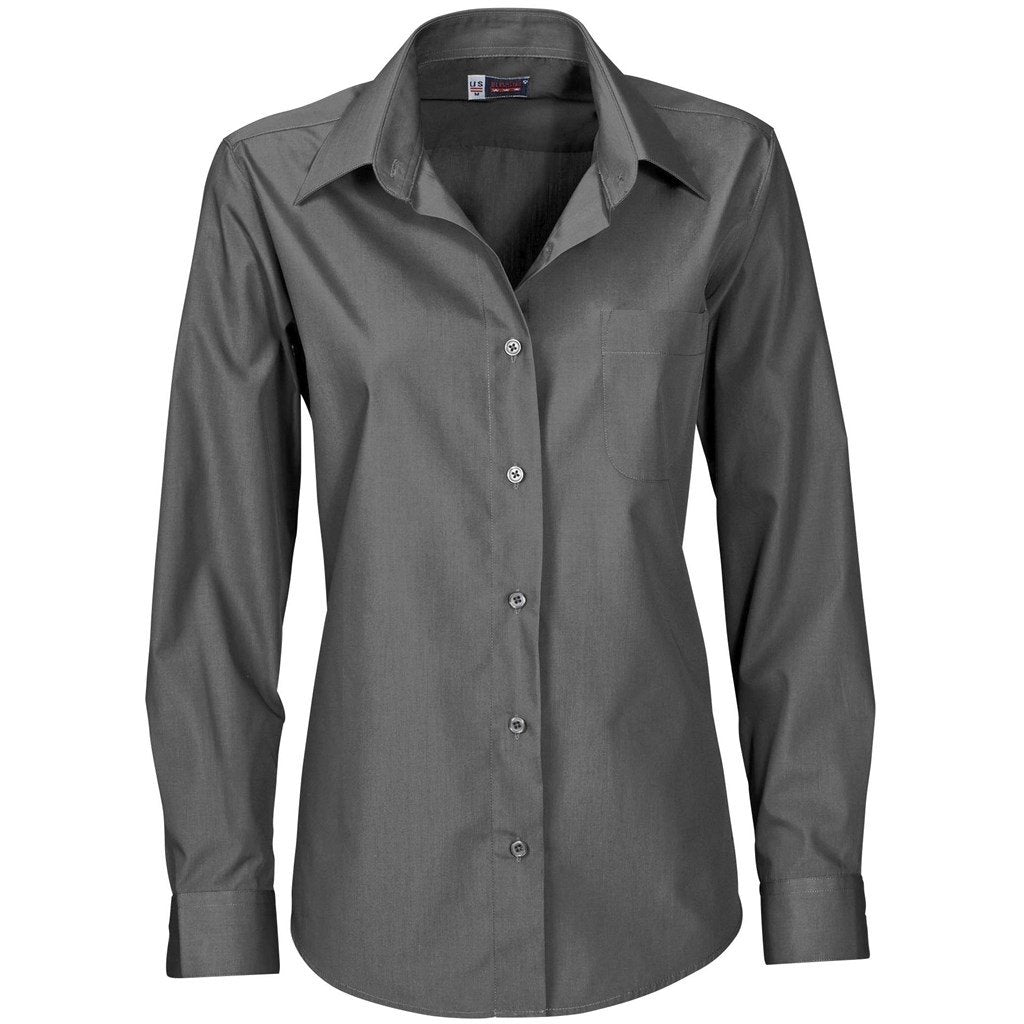 Ladies Long Sleeve Washington Shirt  - Grey