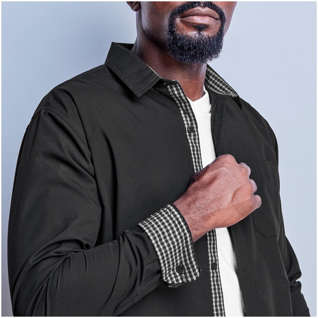 Mens Long Sleeve Warrington Shirt - Navy