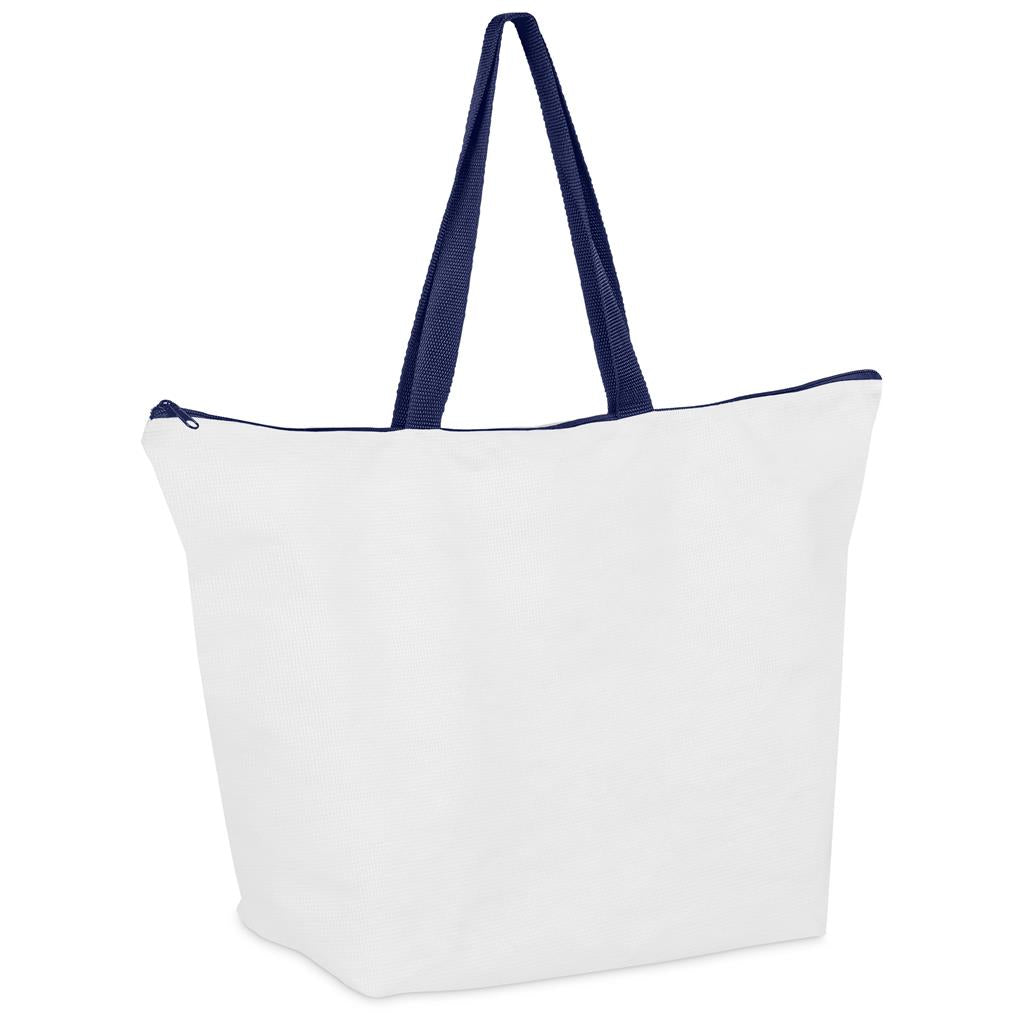 Custom Skyline Recycled PET Stitch-Bond Shopper With Zip