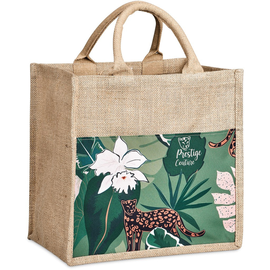 Nuri Sublimated Pocket Jute Tote