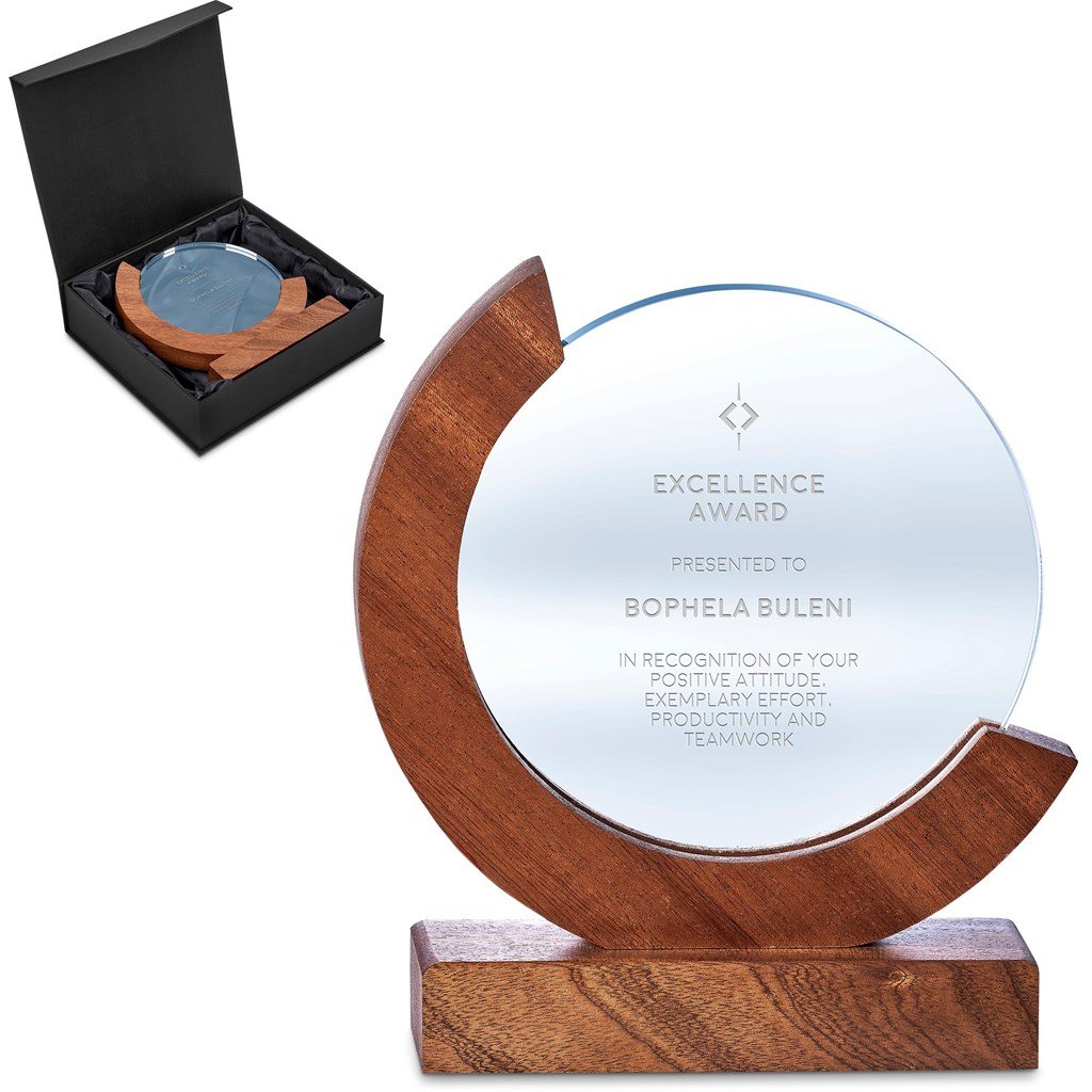 Reverence Achievement Award - Premium Optical Glass and Wood