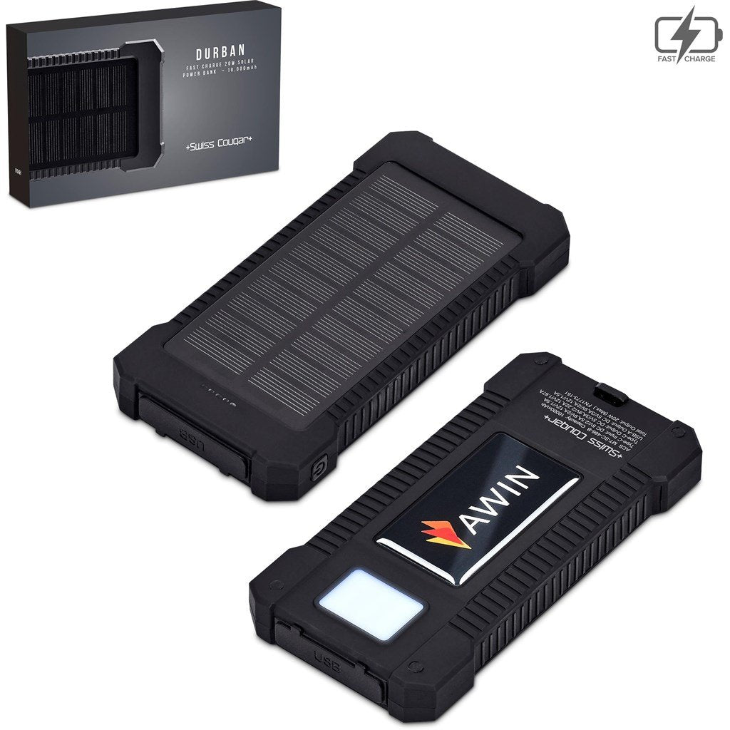 Durban Fast Charge 20W Solar Power Bank -10000mAh