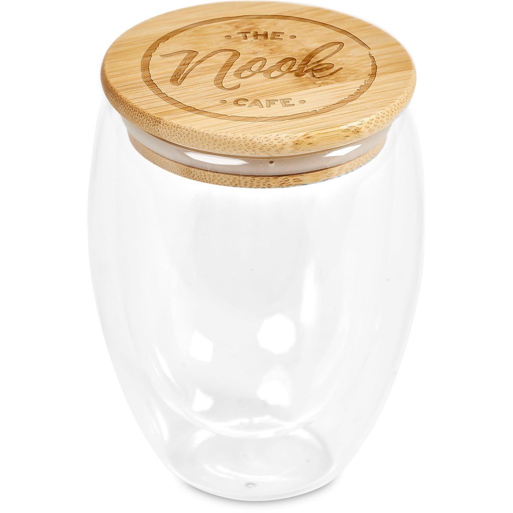 Moco Glass & Bamboo Double-Wall Cup - 350ml