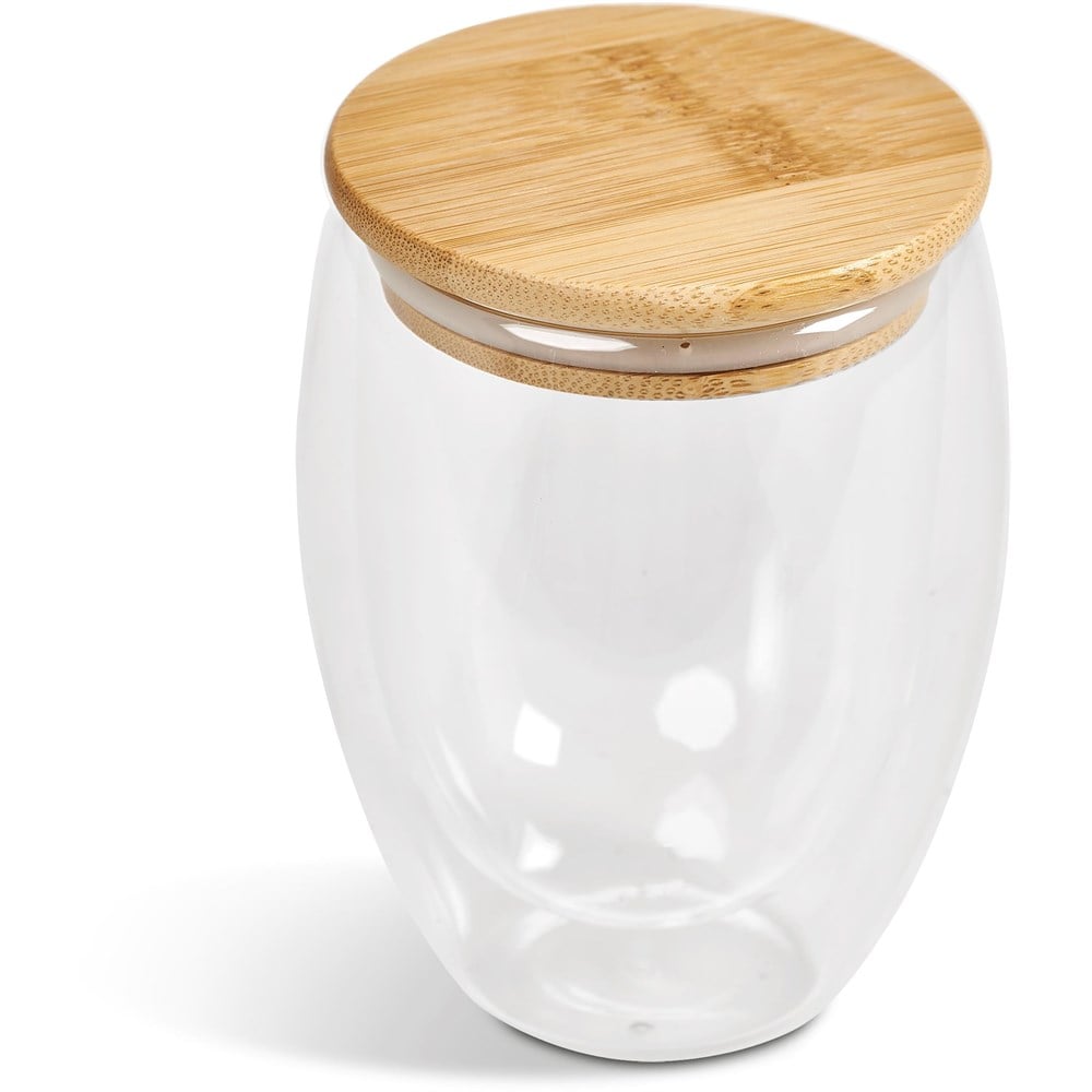 Moco Glass & Bamboo Double-Wall Cup - 350ml