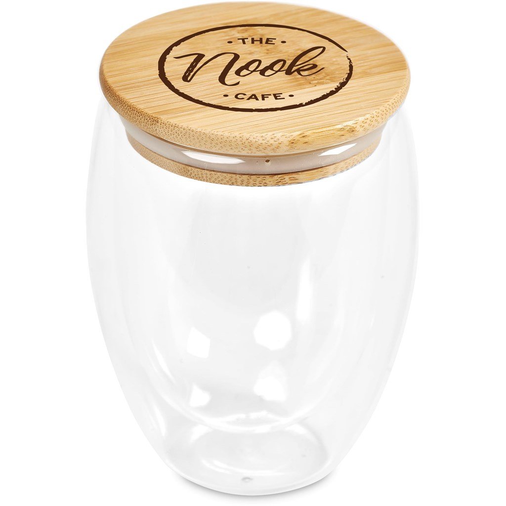 Moco Glass & Bamboo Double-Wall Cup - 350ml