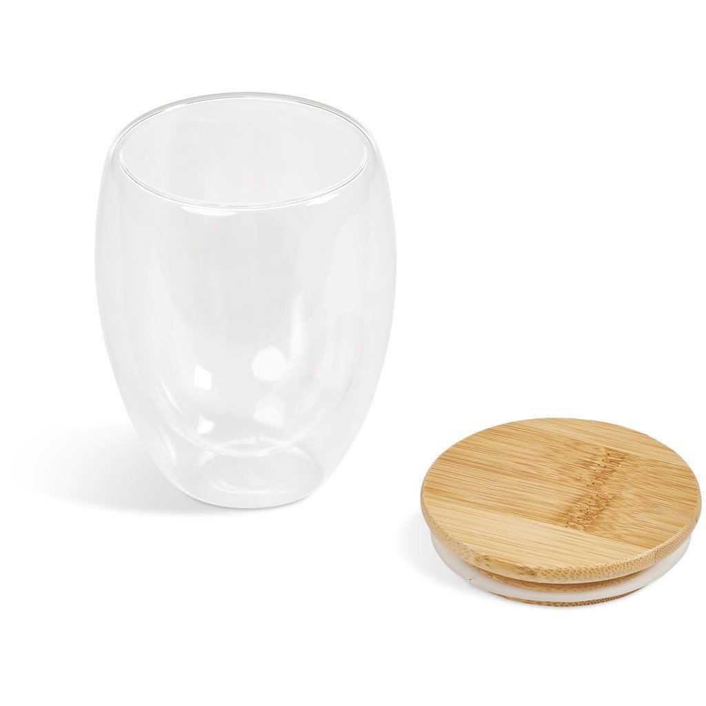 Moco Glass & Bamboo Double-Wall Cup - 350ml