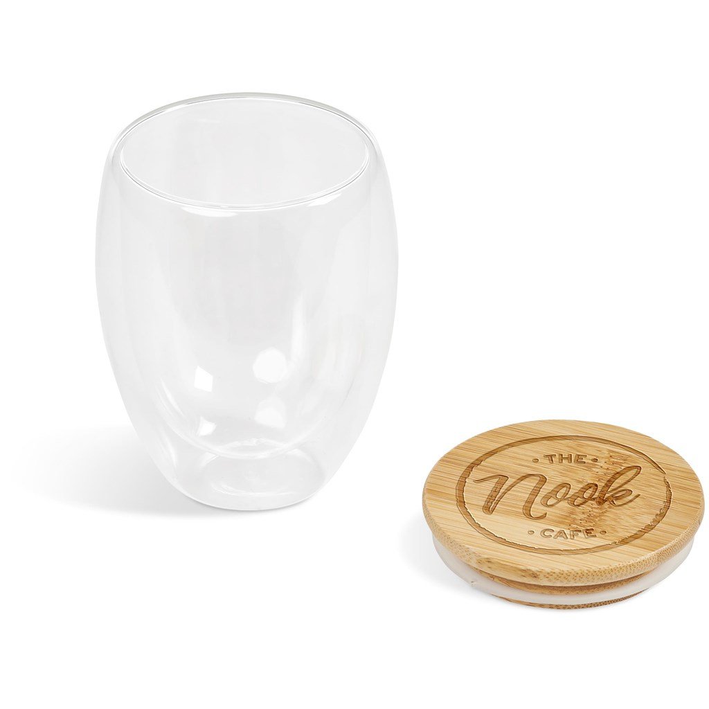 Moco Glass & Bamboo Double-Wall Cup - 350ml