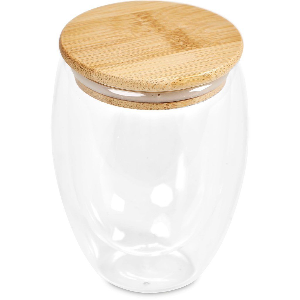 Moco Glass & Bamboo Double-Wall Cup - 350ml