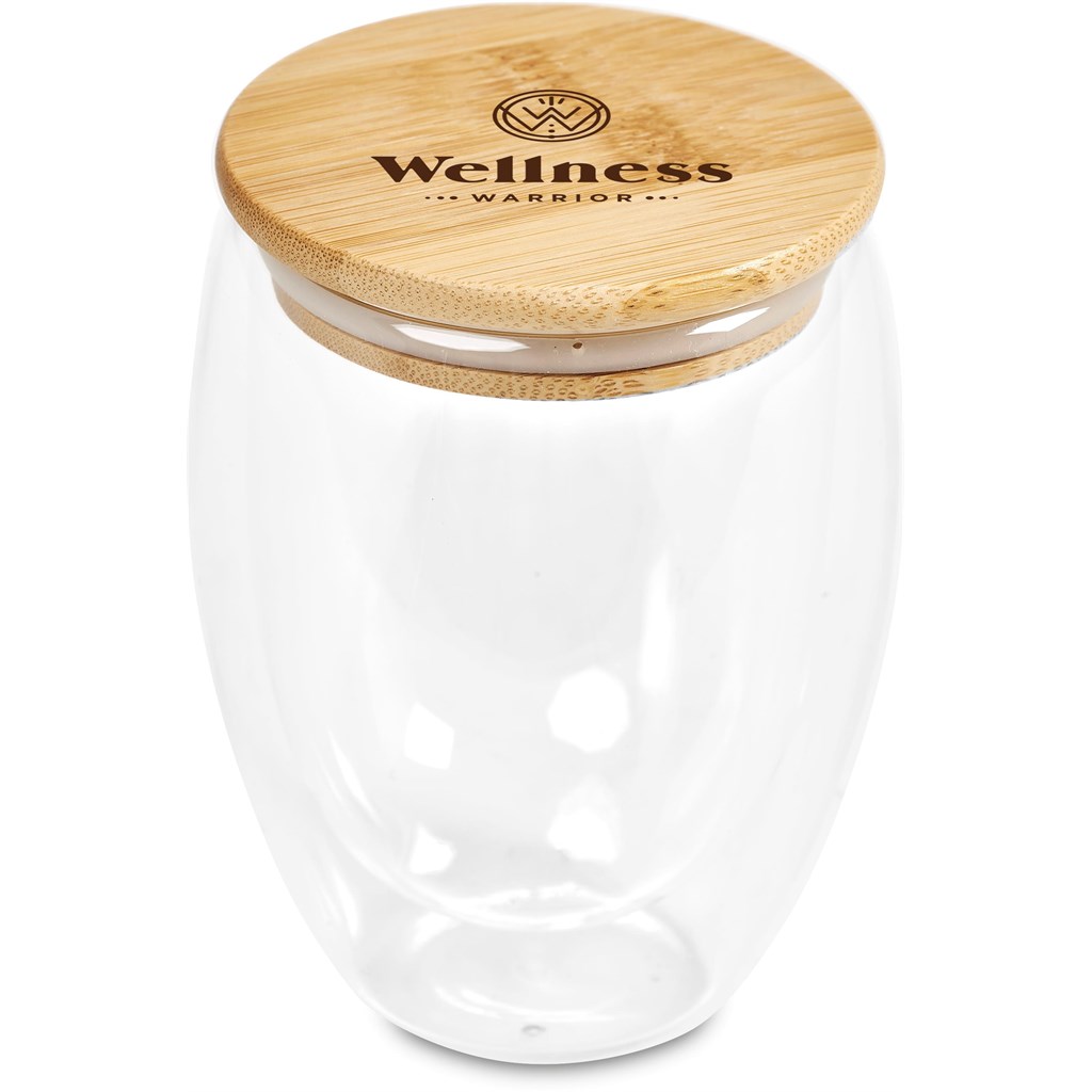 Aibo Glass & Bamboo Coffee Set