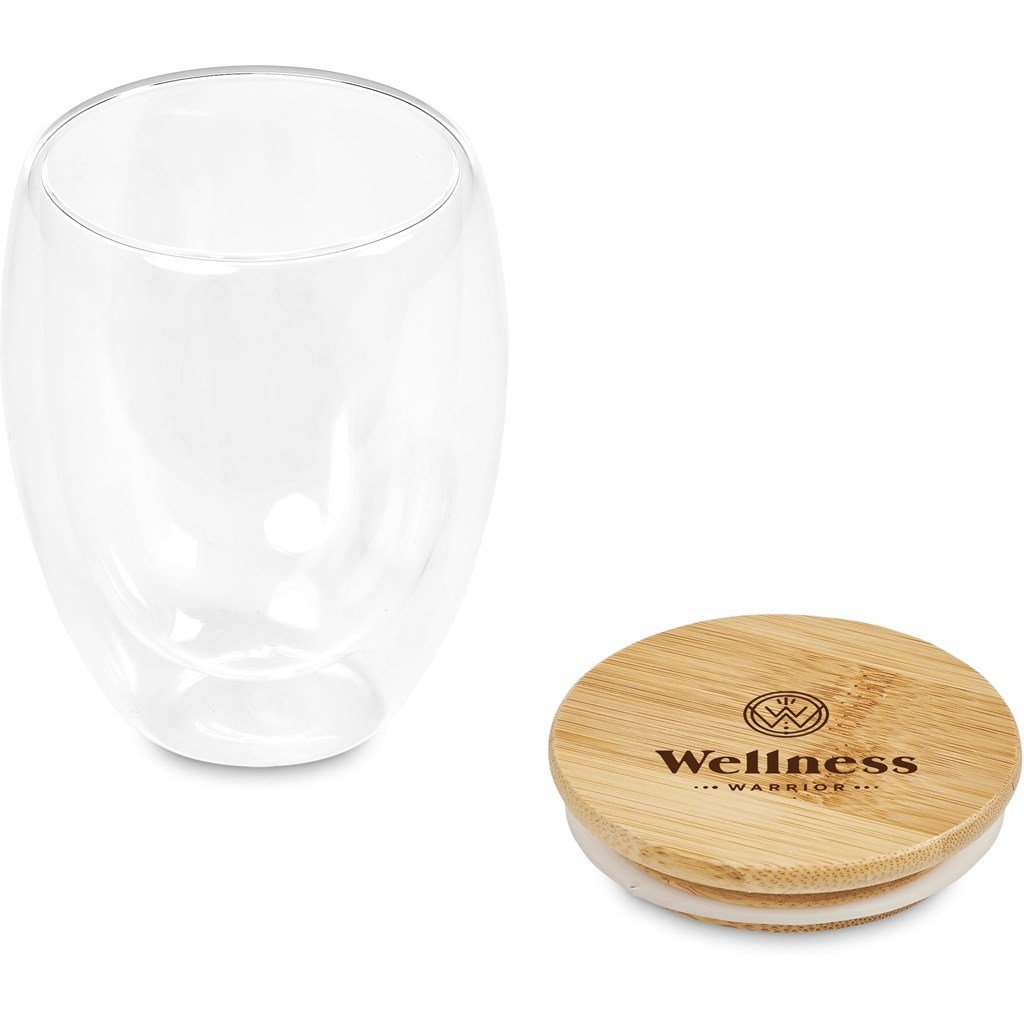 Aibo Glass & Bamboo Coffee Set