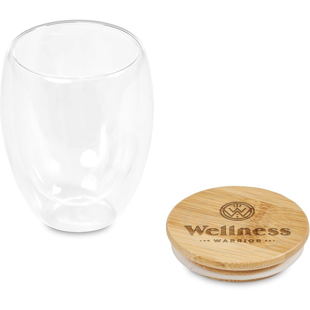 Aibo Glass & Bamboo Coffee Set