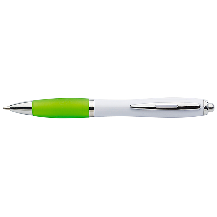 White Barrel Curved Design Ballpoint Pen