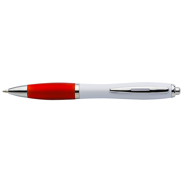 White Barrel Curved Design Ballpoint Pen