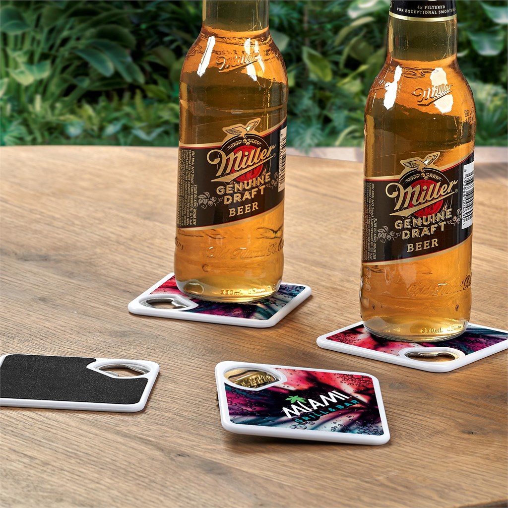 Sela Recycled Plastic Bottle Opener Coaster