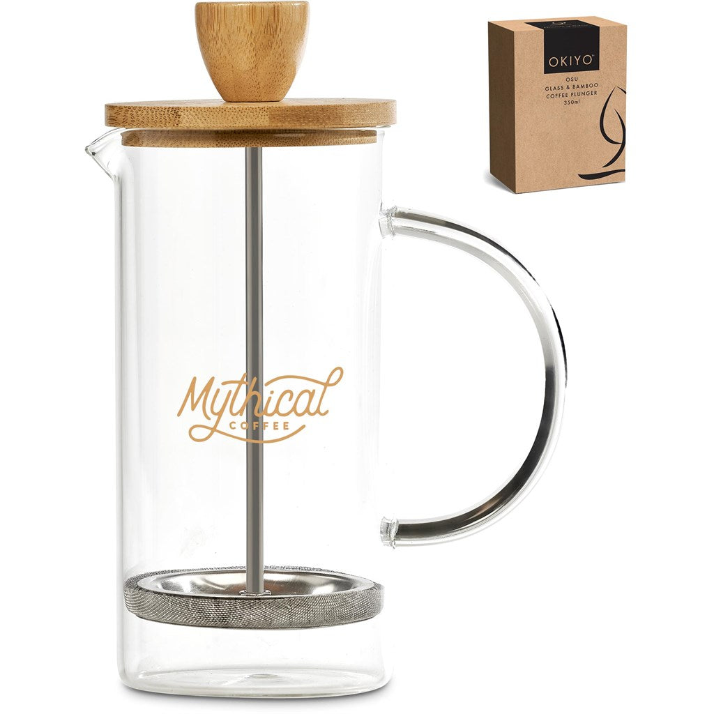 Osu Glass & Bamboo Coffee Plunger - 350ml