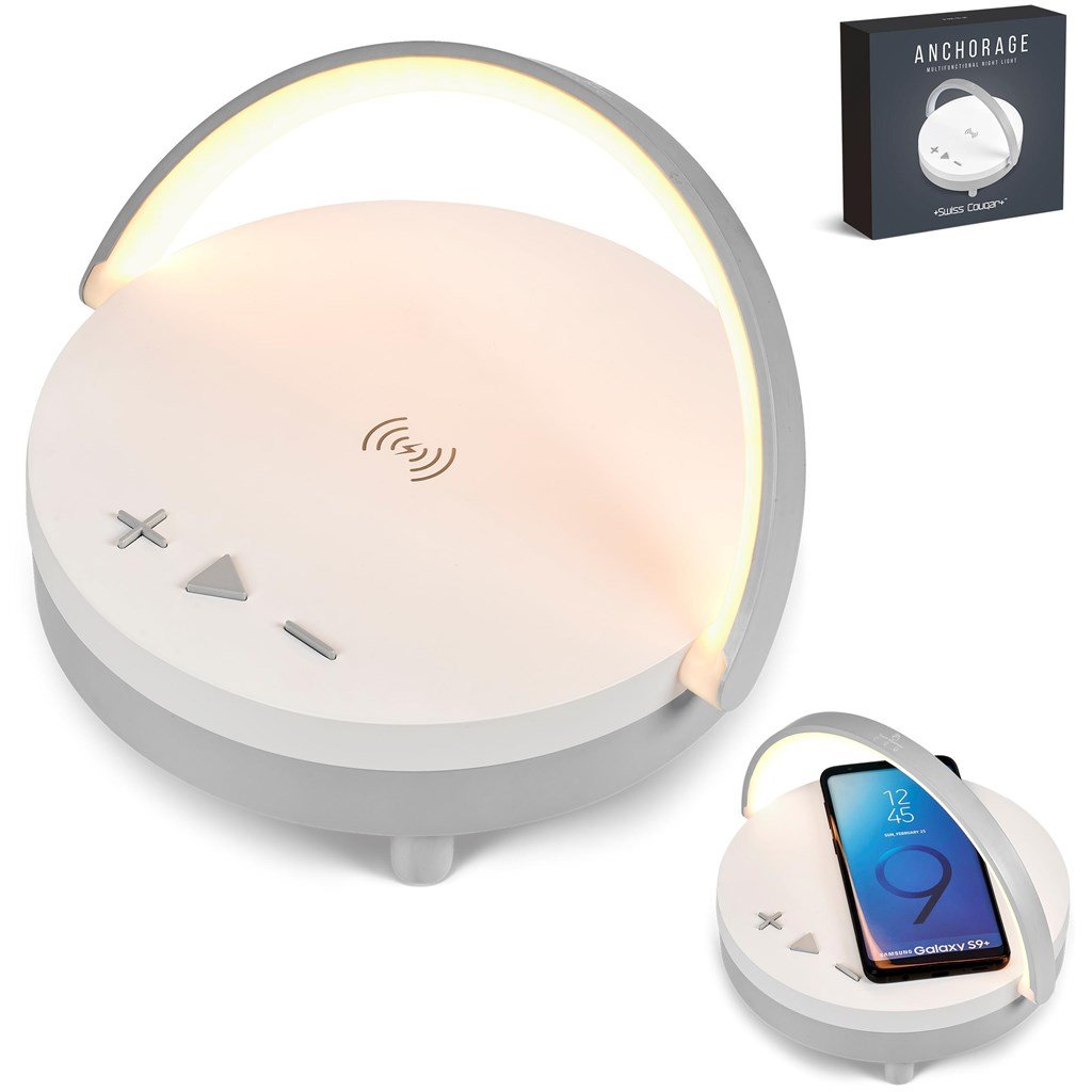 Anchorage Bluetooth Speaker, Wireless Charger & Night Light