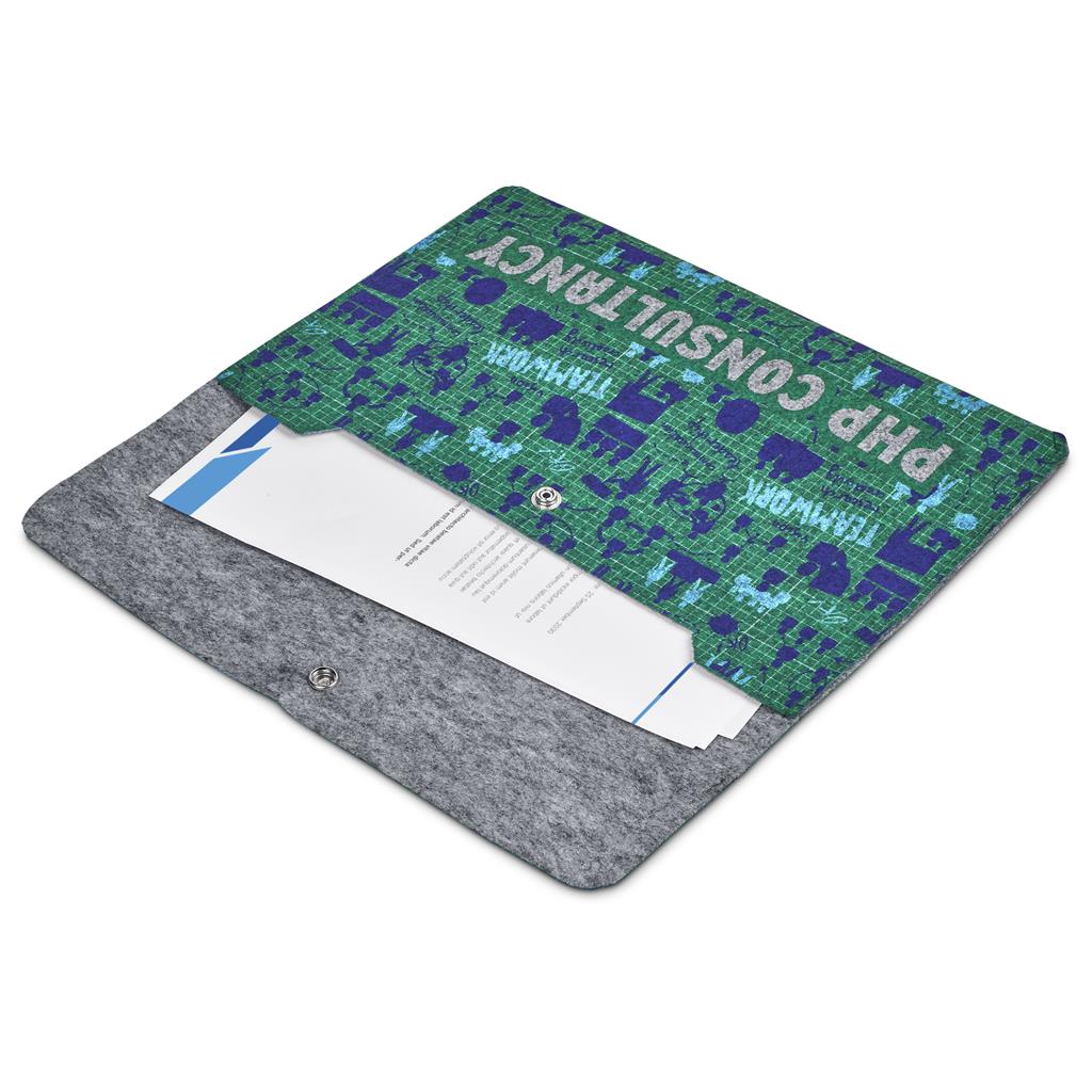 Pre-Printed Sample Custom Revo RPET Felt Document Holder
