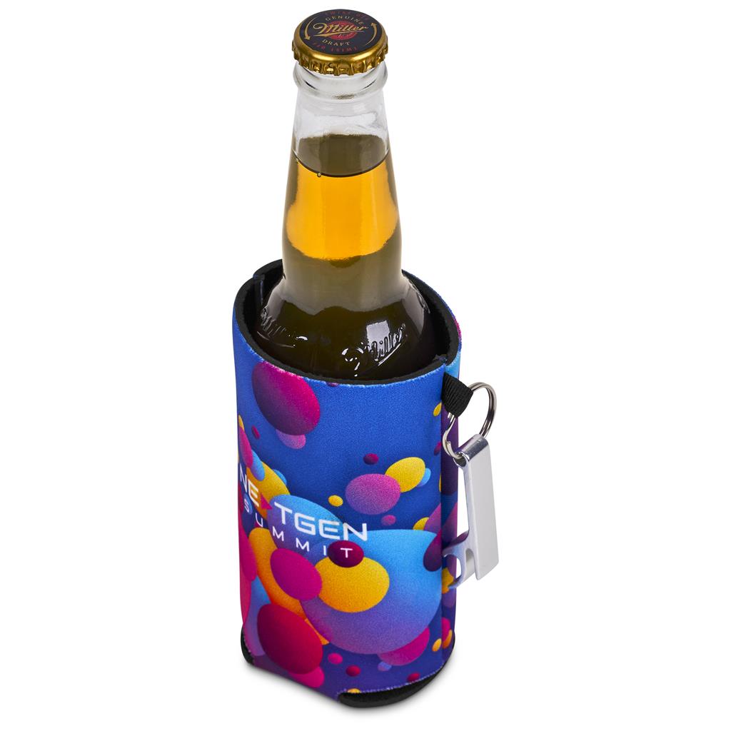 Pre-Printed Sample Custom Freezo Neoprene Stubby Cooler With Bottle Opener