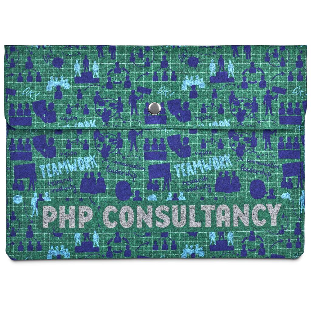 Pre-Production Sample Custom Revo RPET Felt Document Holder