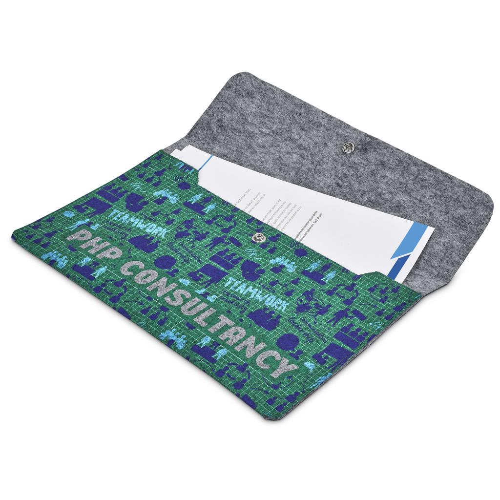 Pre-Production Sample Custom Revo RPET Felt Document Holder