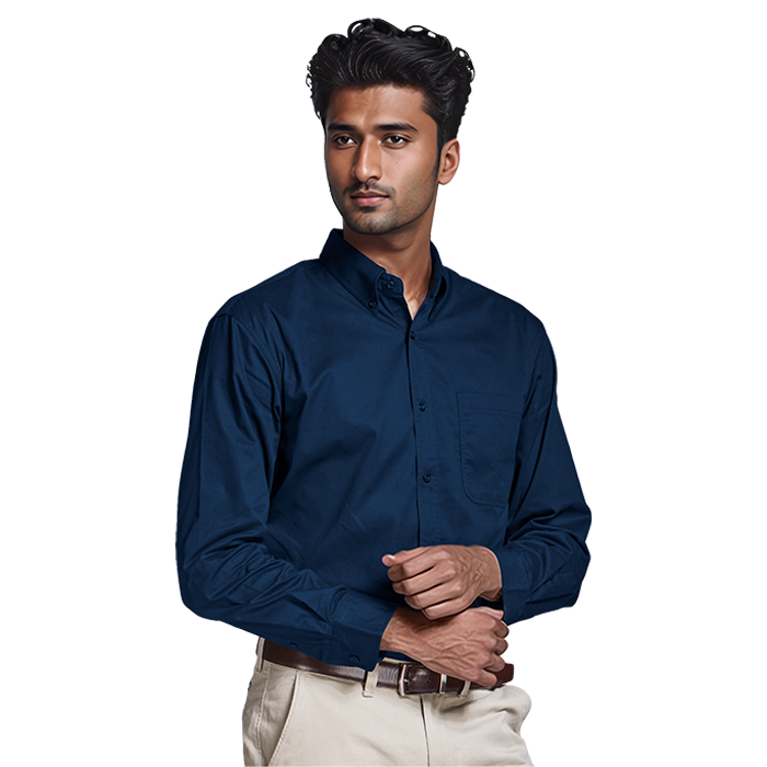 Mens Brushed Cotton Twill Lounge Long Sleeve
