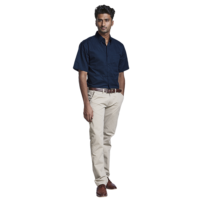 Mens Brushed Cotton Twill Lounge Short Sleeve