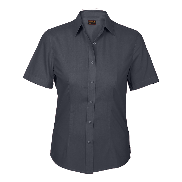 Ladies Basic Poly Cotton Blouse Short Sleeve