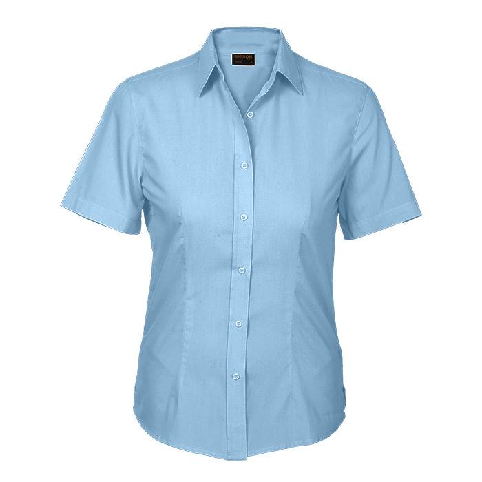 Ladies Basic Poly Cotton Blouse Short Sleeve