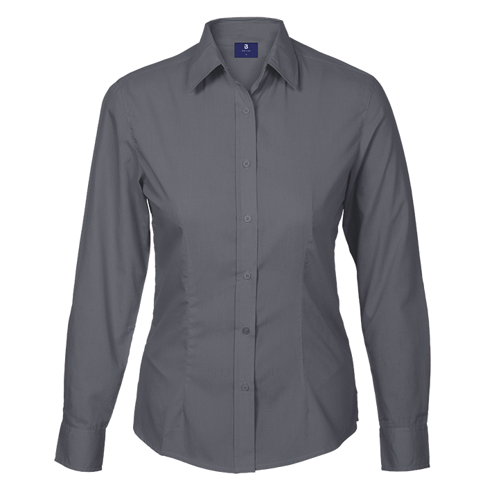 Ladies Basic Poly Cotton Blouse Long Sleeve